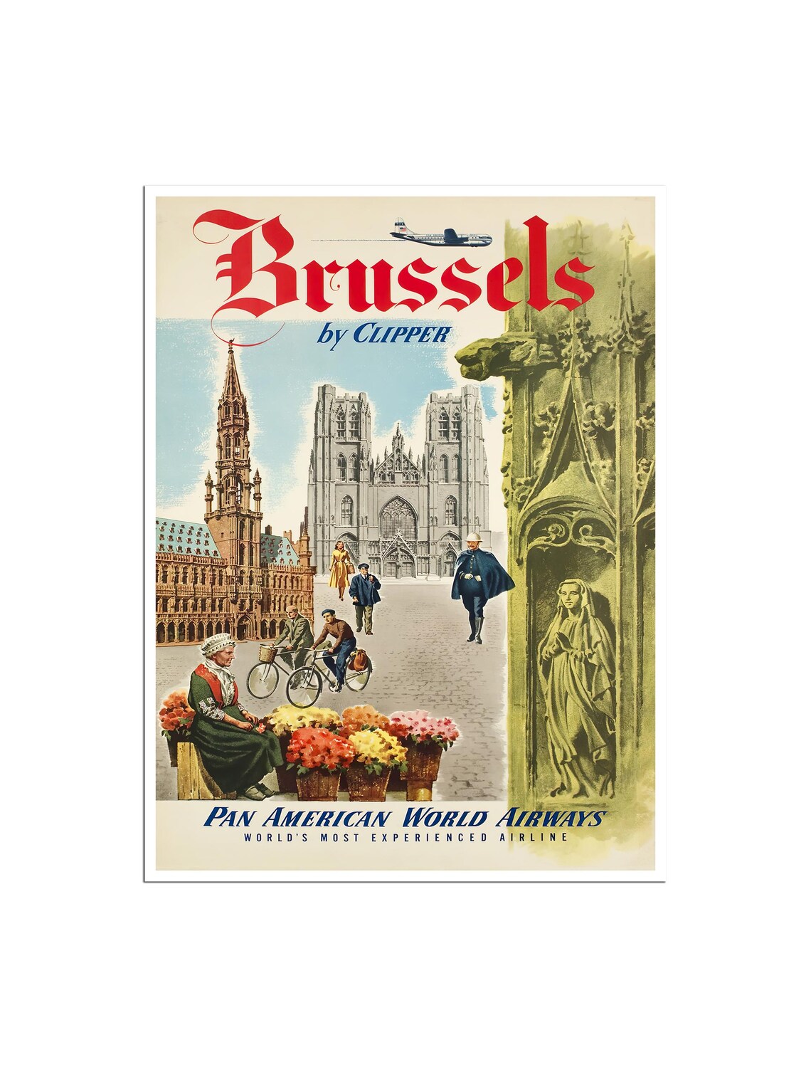 Brussels Travel Poster, Belgium Wall Art Print