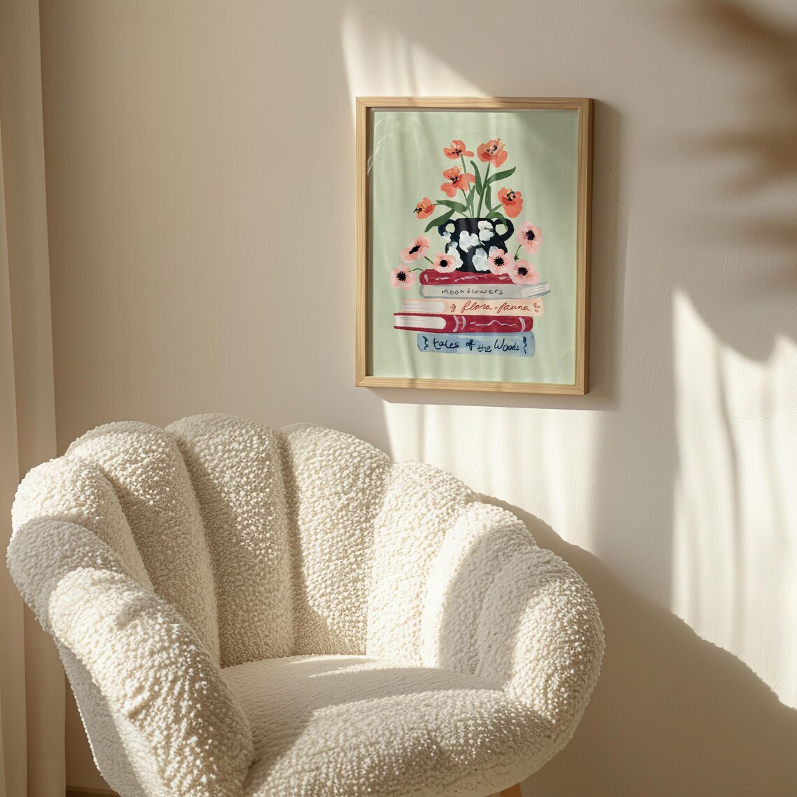 Still Life With Books And Flowers, Cozy Home Decor - Image 4