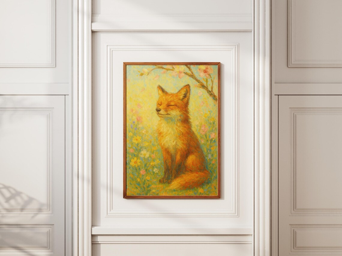 Baby Fox Nursery Art Print, Nordic Animal