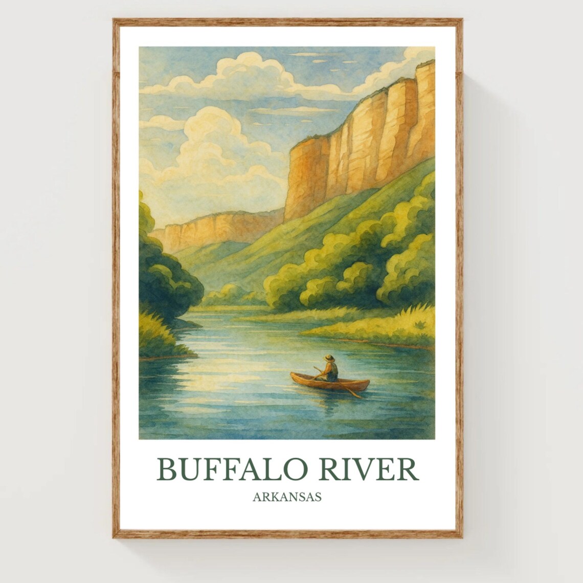 Buffalo River Watercolor Design Poster United States Print Wall Art