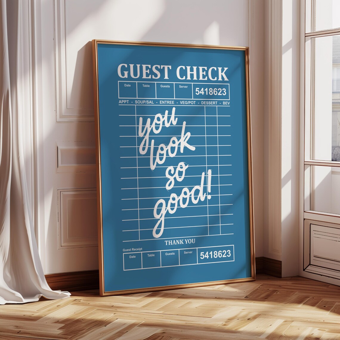 Guest Check Poster Print, Trendy Bar Cart Decor - Image 3