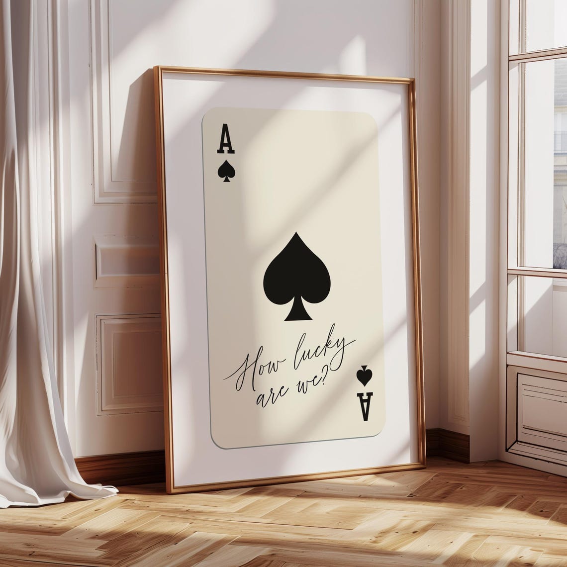 Ace Of Spades How Lucky Are We Print Poster Retro Trendy Wall Art Aesthetic Print Vintage Playing Card Poster Print Black Ace Of Spades - Image 2