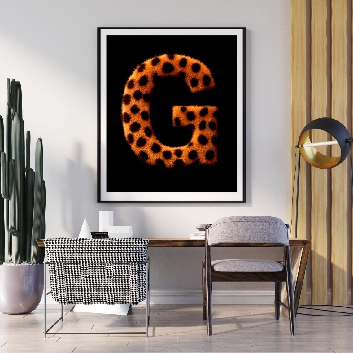 G Leopard Animal Print Poster, Safari Boho Jungle