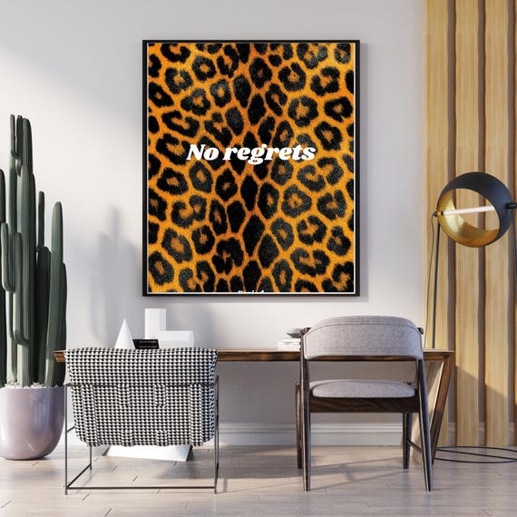 Leopard Art Print, Bold Masculine Bathroom Decor