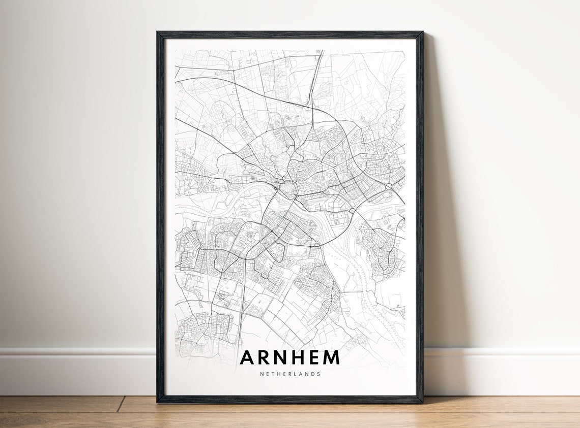 Arnhem Netherlands Minimalist City Street Map Line Art Poster