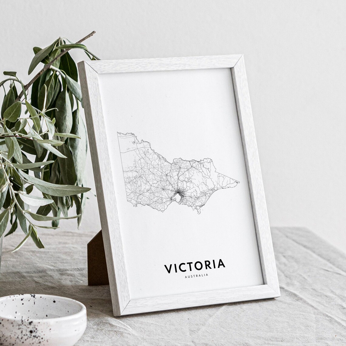 Victoria Australia Map Print, Black and White Map - Image 4