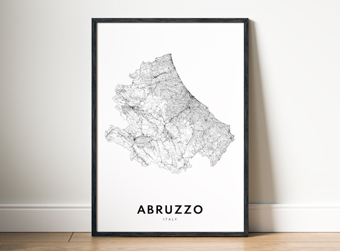 Abruzzo Italy Region Outline Minimalist Travel Map Wall Poster - Image 5