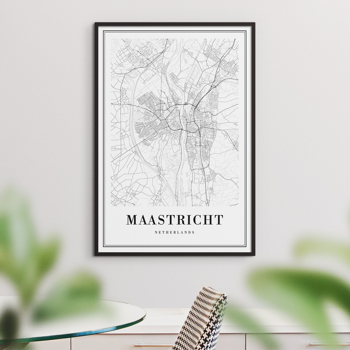 Maastricht Map Poster, Black And White Travel Poster - Image 3