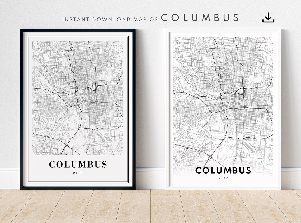 Columbus Ohio Map, Black And White Travel Poster - Image 5
