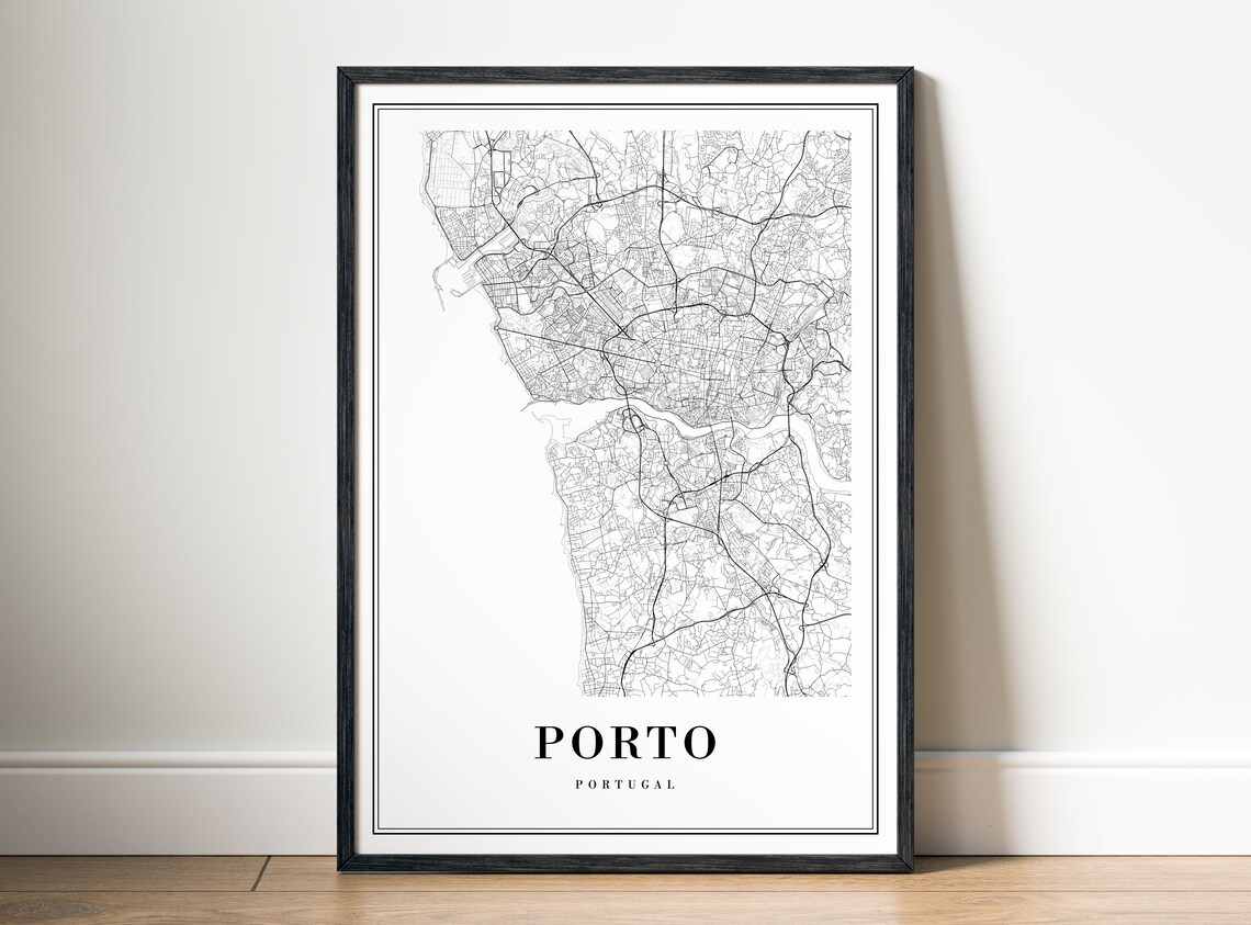 Porto Map Poster, Black And White Travel Map - Image 5
