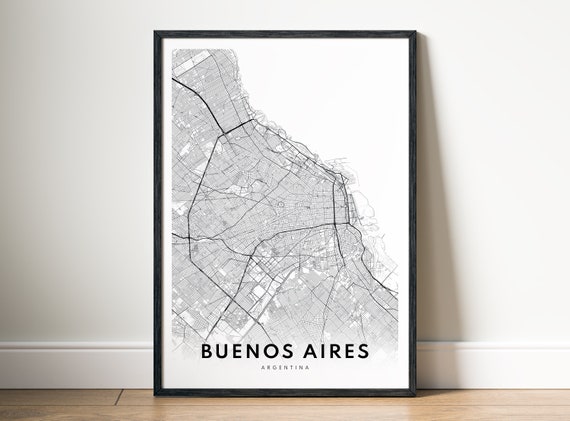 Buenos Aires Map Print, Argentina Travel Poster
