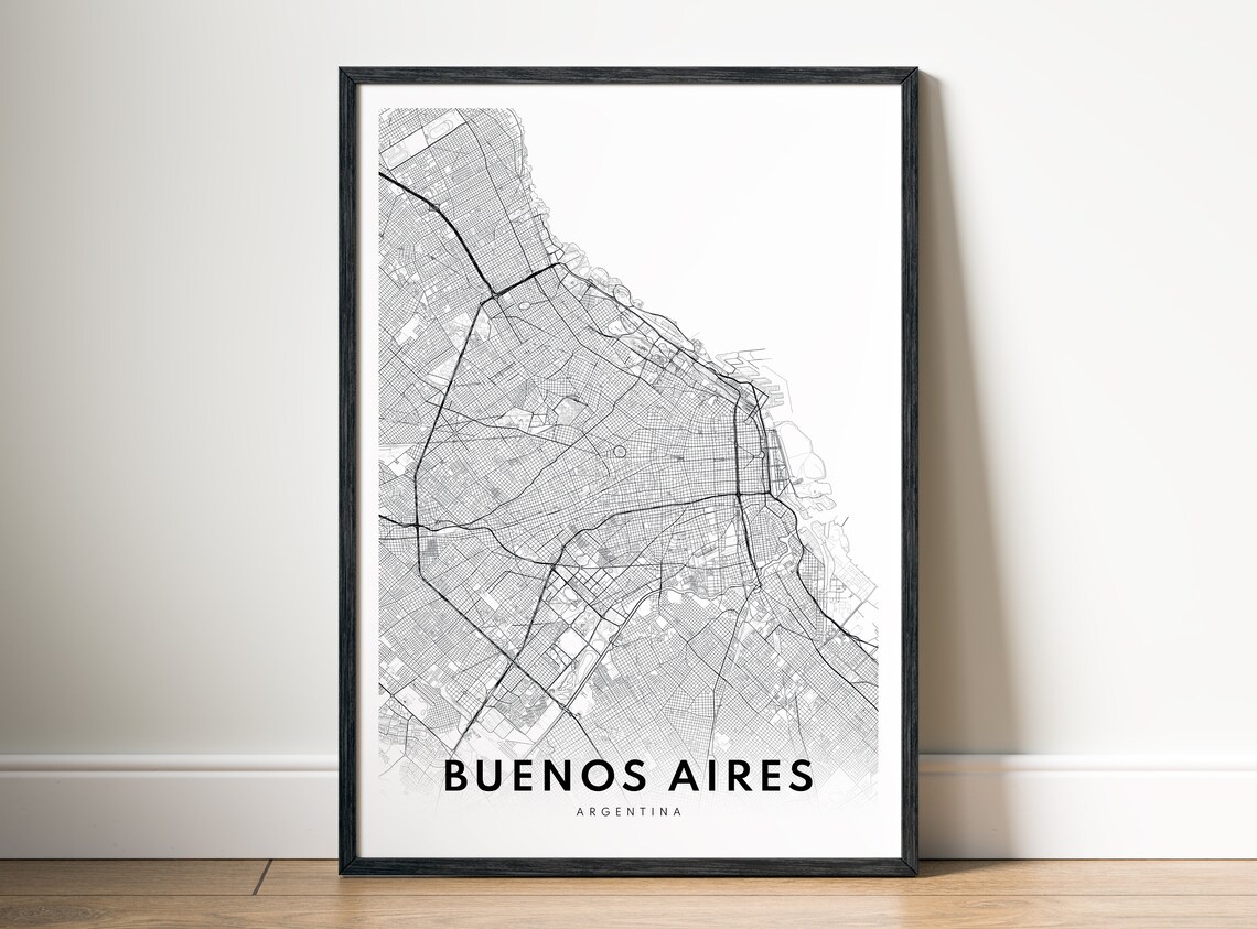 Buenos Aires Map Print, Argentina Travel Poster