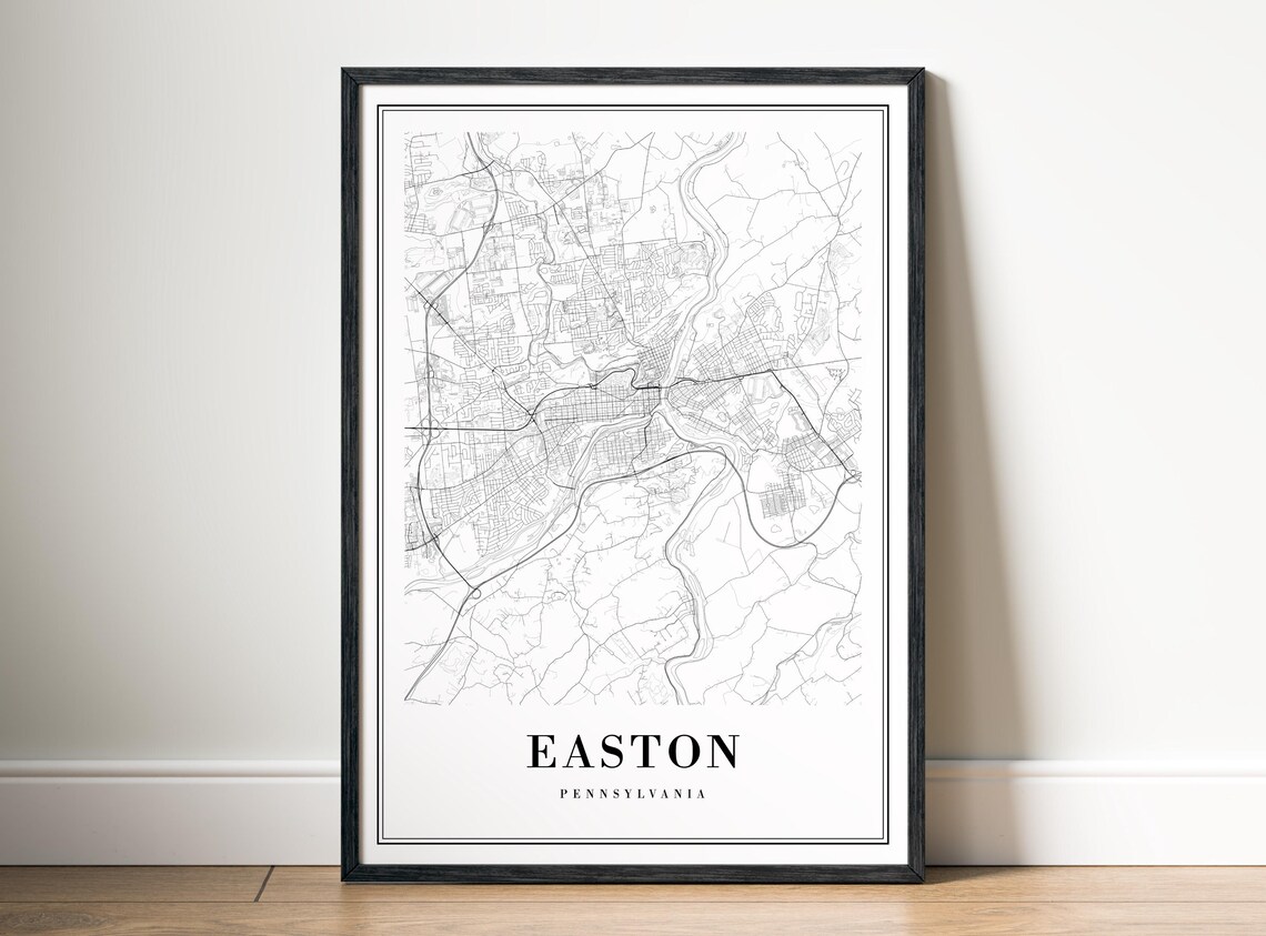 Easton Pennsylvania Minimalist City Street Map Line Art Travel Poster - Image 5