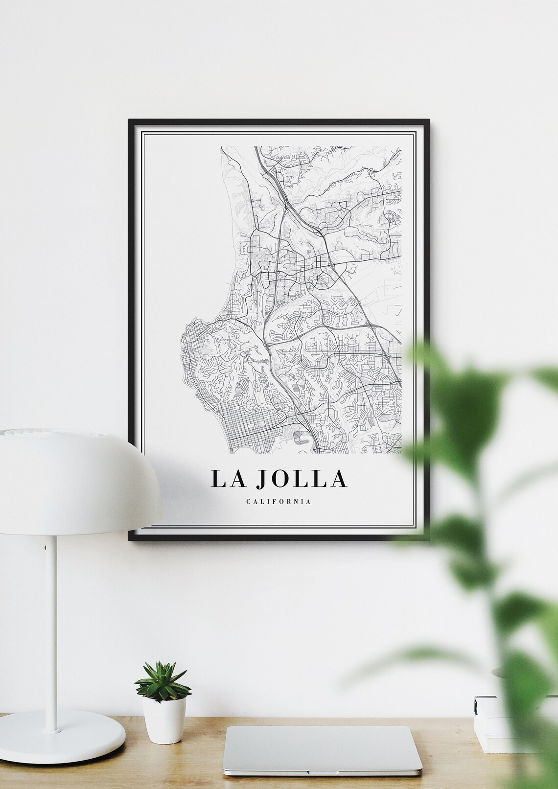 La Jolla California Coastal City Street Map Minimalist Poster - Image 4
