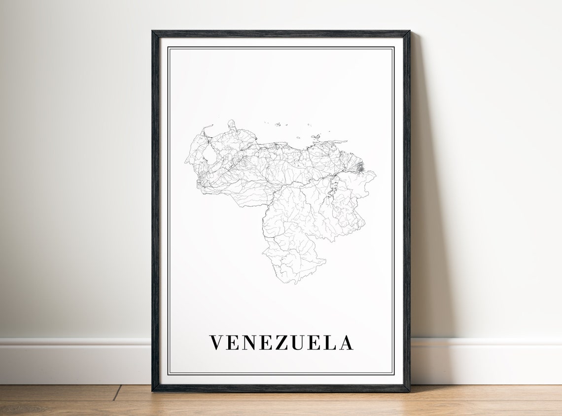 Venezuela South America Country Outline Minimalist Map Poster