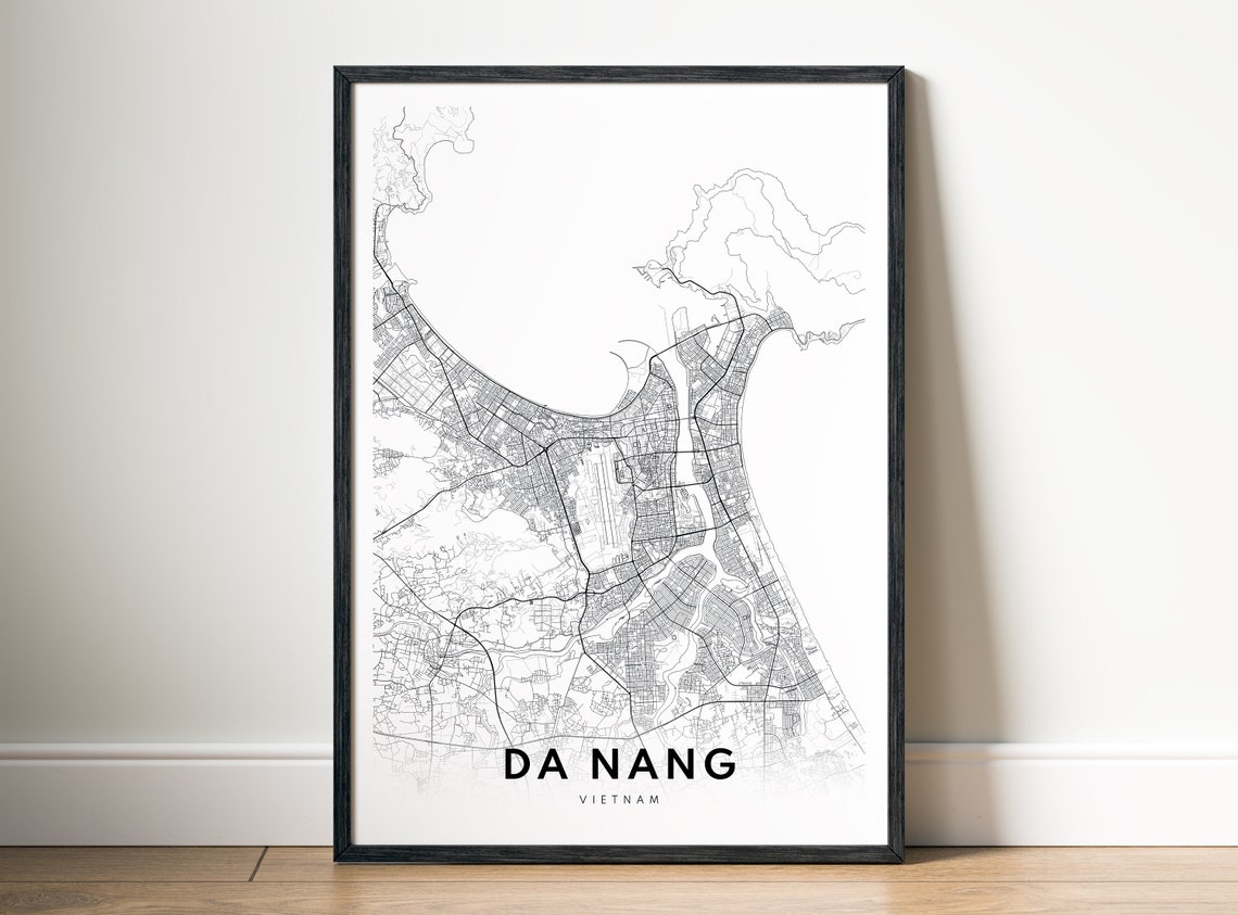 Da Nang Vietnam Coastal City Minimal Street Map Travel Poster