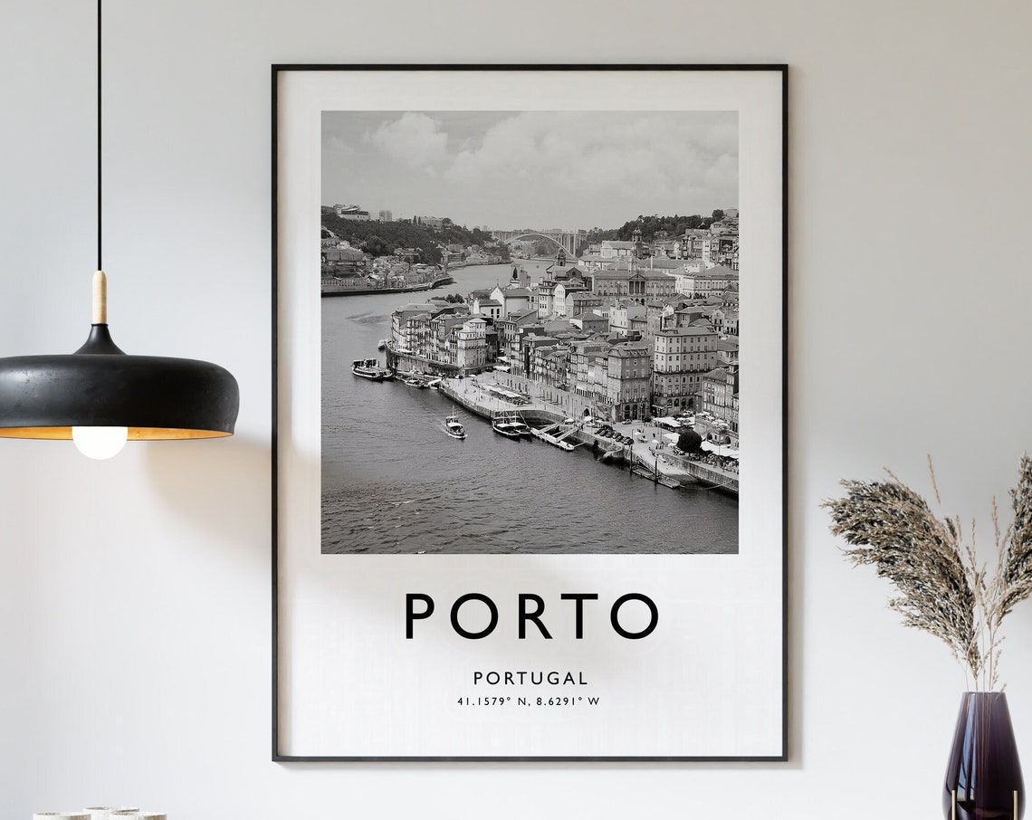 Porto Travel Print Porto Travel Poster Portugal Travel Print Travel Art Travel Decor Black And White Print Photographic Art