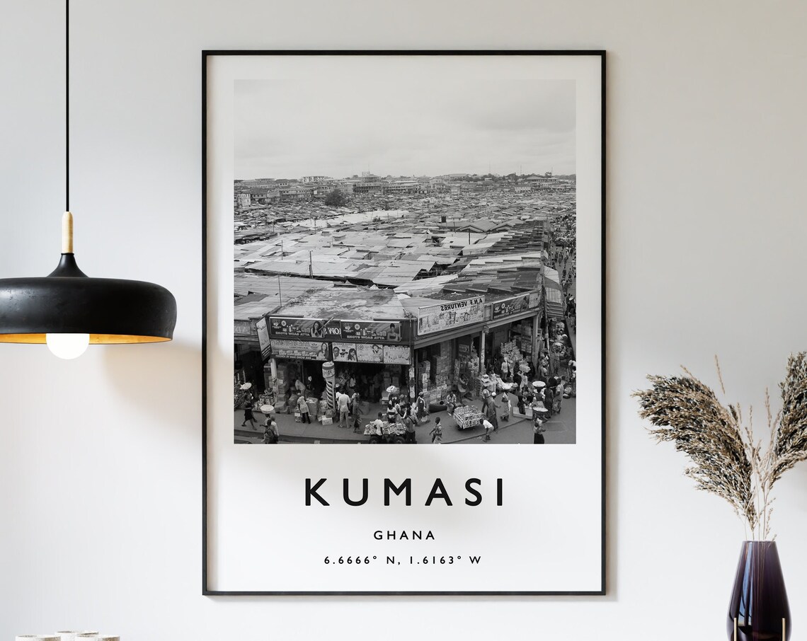 Kumasi Travel Poster, Ghana African Travel Art