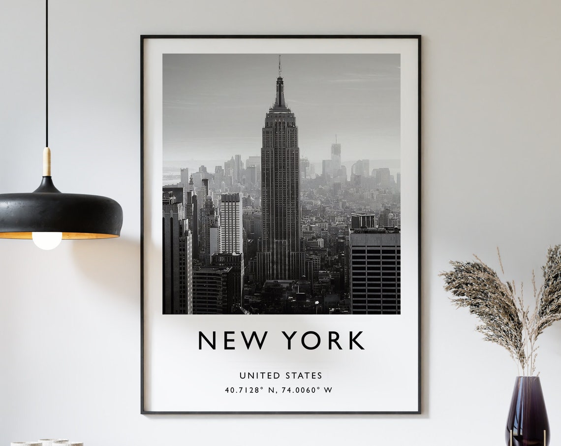 New York Travel Print New York Travel Poster Usa Travel Print Travel Art Travel Decor Black And White Print Photographic Art