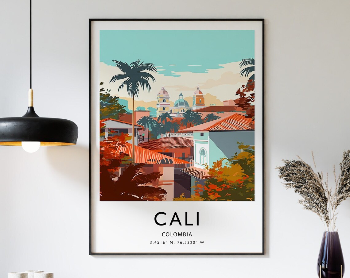 Cali Travel Poster, Colombian Travel Art Print