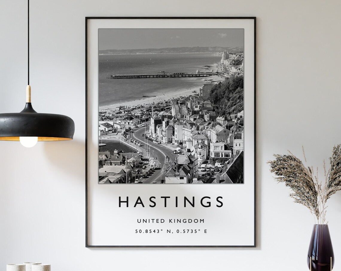Hastings England Travel Poster, Seaside Art Print