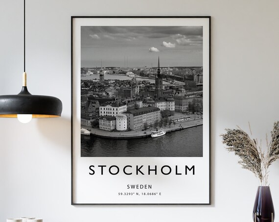 Stockholm Travel Poster, Sweden Travel Art Print