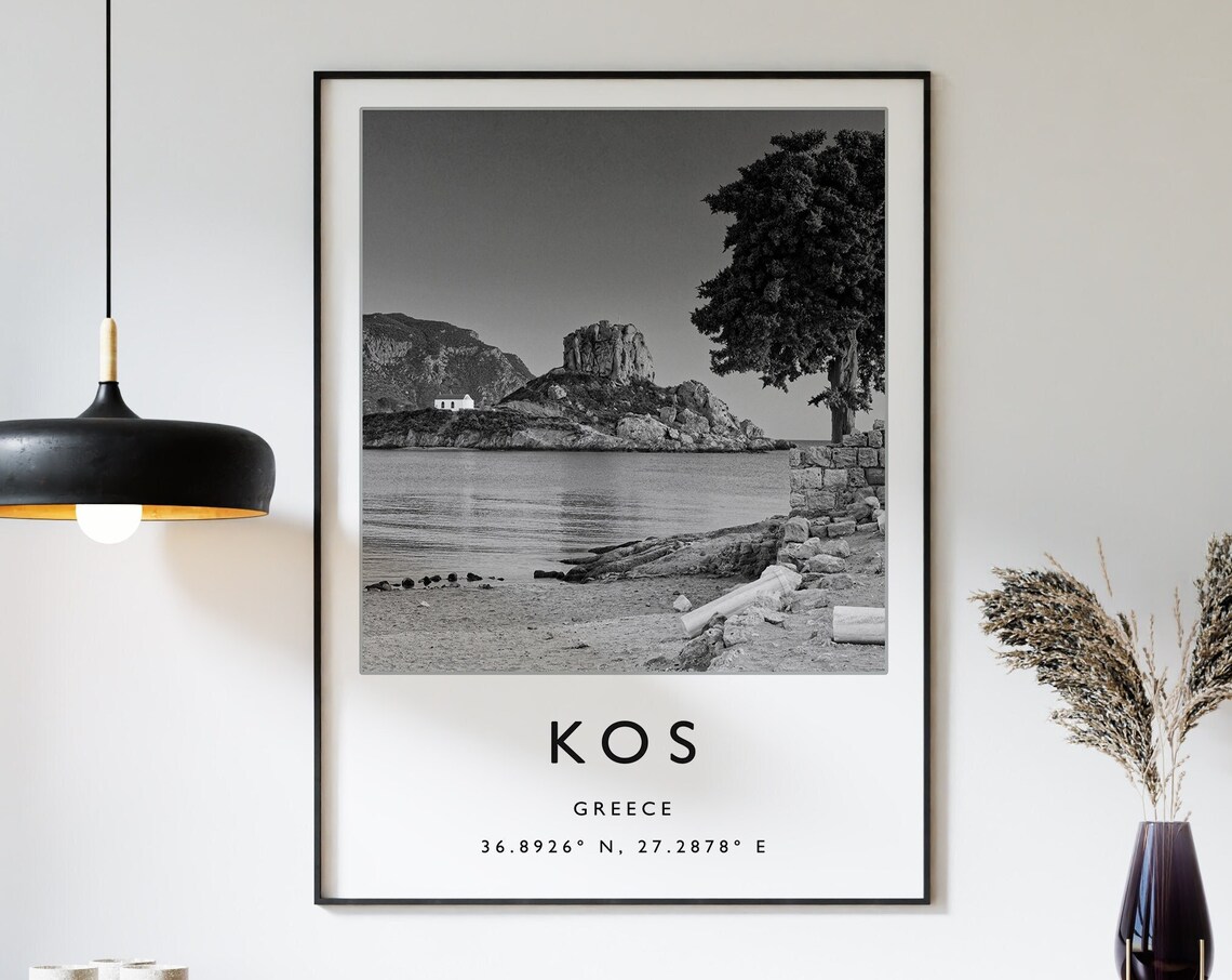 Kos Greece Minimalist Travel Poster, Travel Decor
