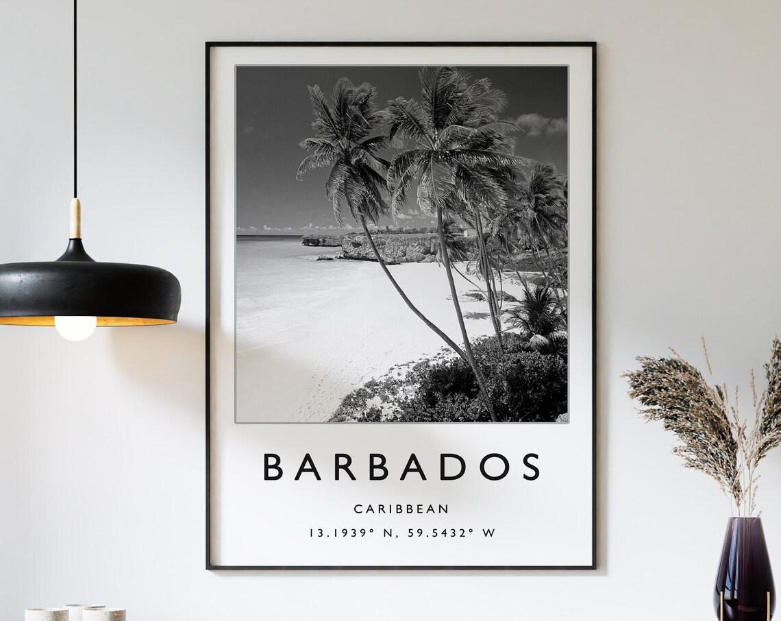 Barbados Travel Poster, Caribbean Travel Art