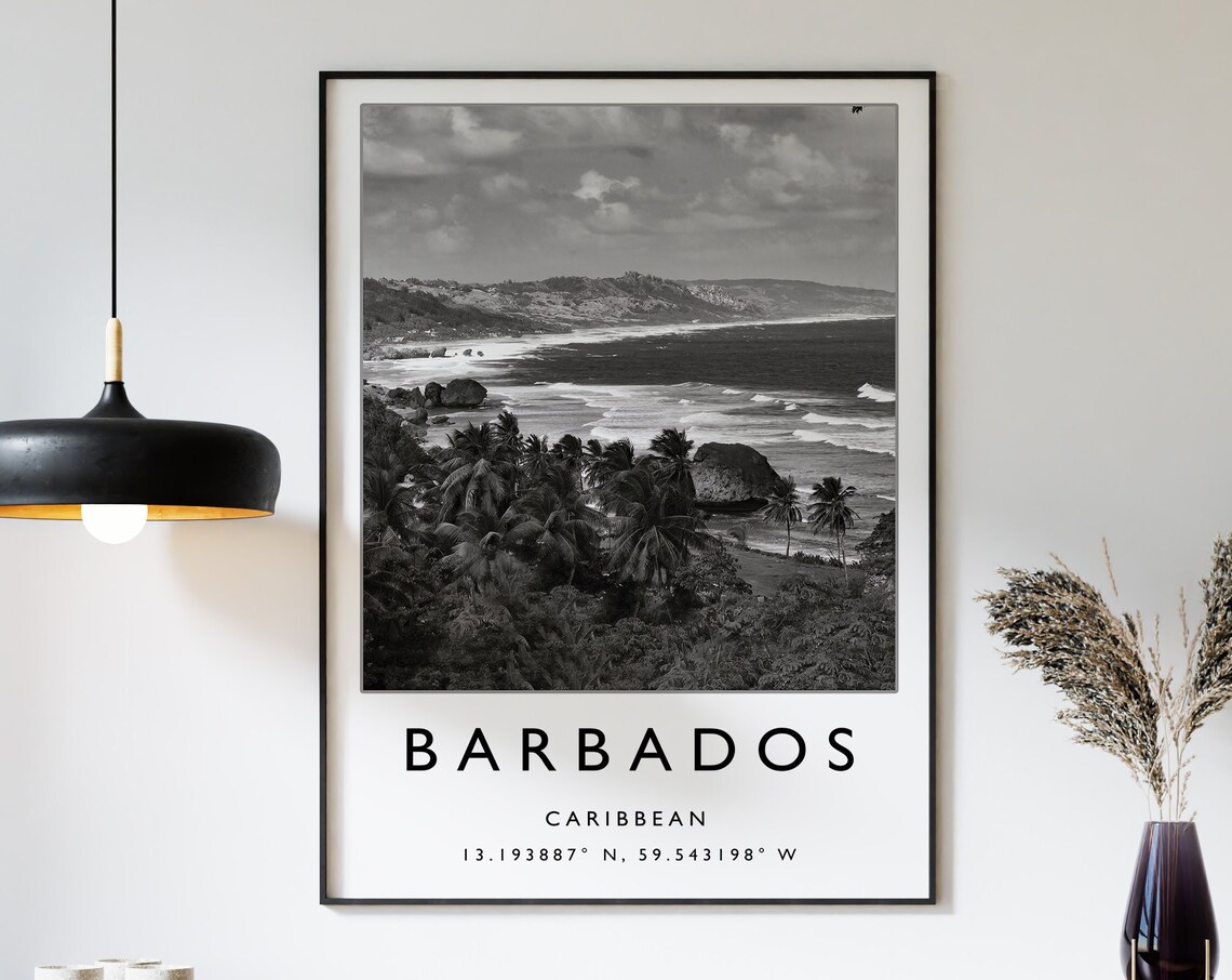 Barbados Travel Poster, Caribbean Travel Art Print