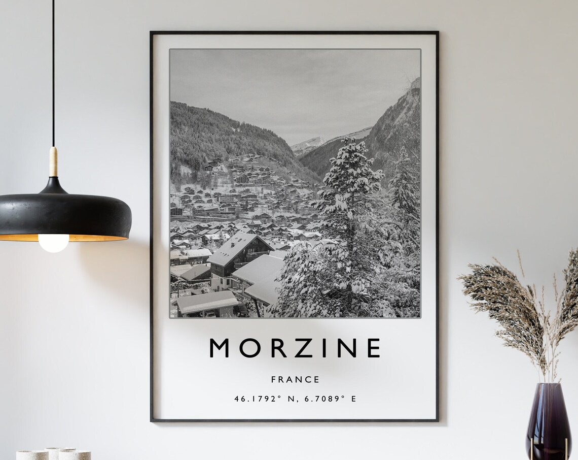 Morzine France Skiing Travel Poster Print