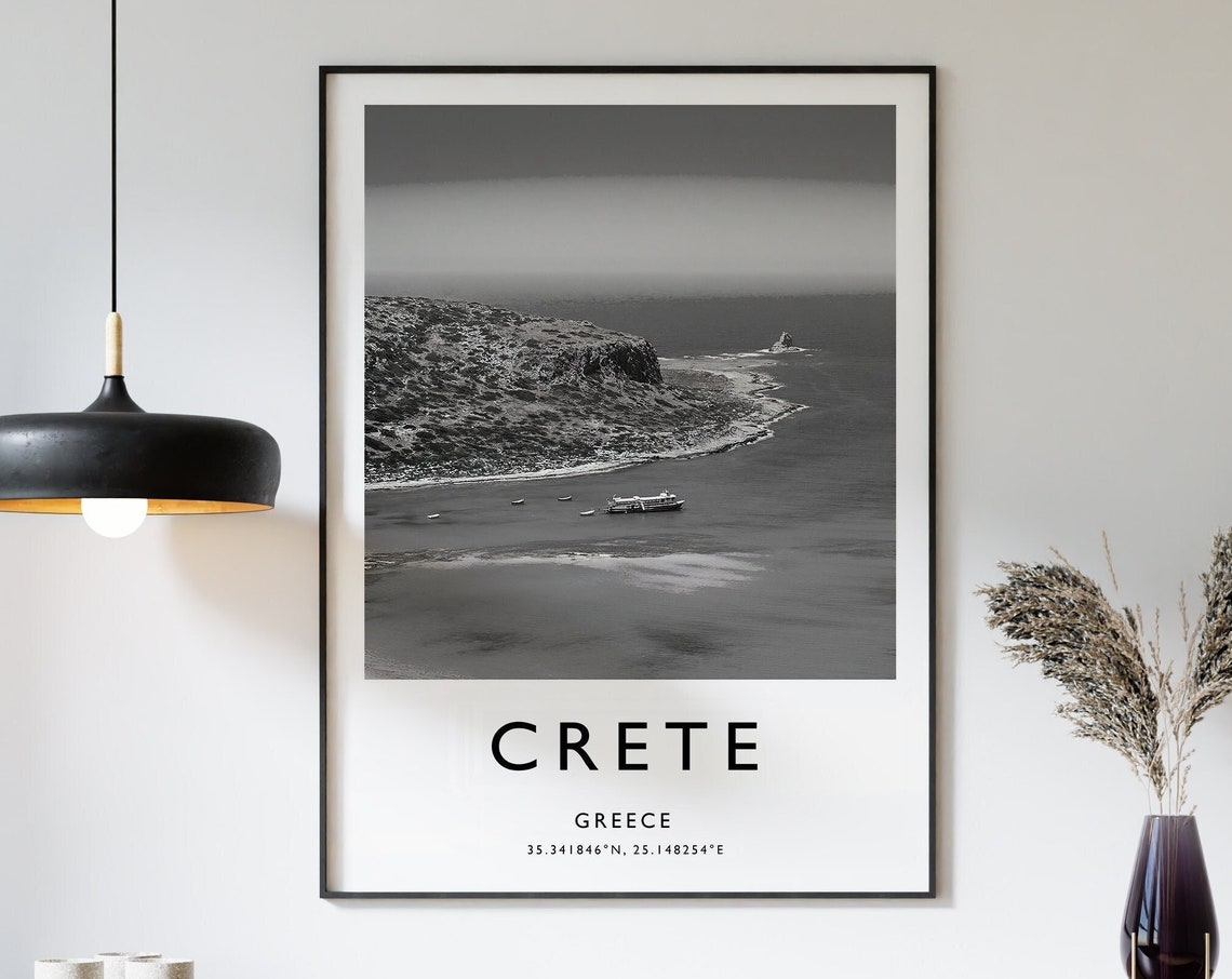 Crete Travel Print Crete Travel Poster Greece Travel Print Travel Art Travel Decor Black And White Print Photographic Art