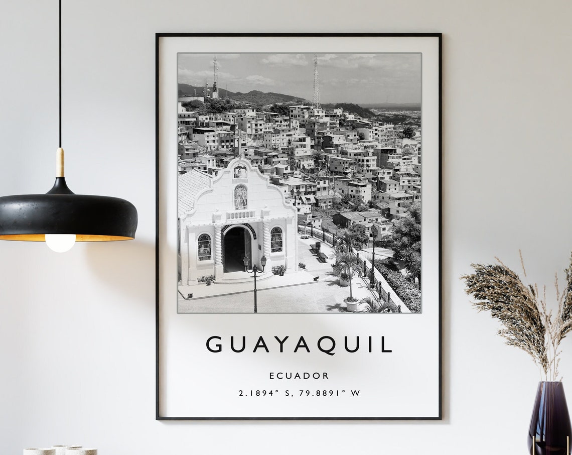 Guayaquil Ecuador Travel Print Ecuador Travel Poster Ecuador Travel Print South America Travel Poster Travel Gift Black And White