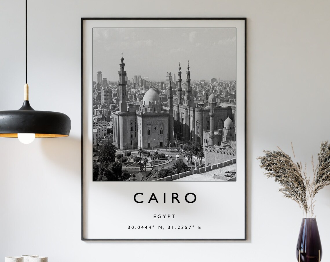 Cairo Egypt Travel Poster, Islamic Travel Art