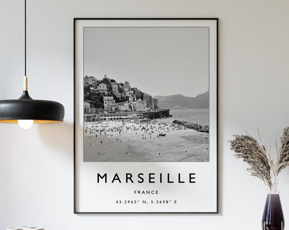 Marseille Minimalist Travel Poster, France Art Print