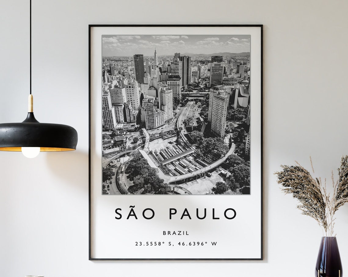 Sao Paulo Poster Sao Paulo Travel Print Brazil Travel Poster Travel Decor Minimalist Travel Poster Travel Gift A1a2a3a4