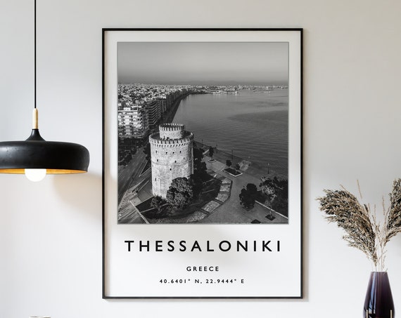 Thessaloniki Travel Poster, European Travel Art Print