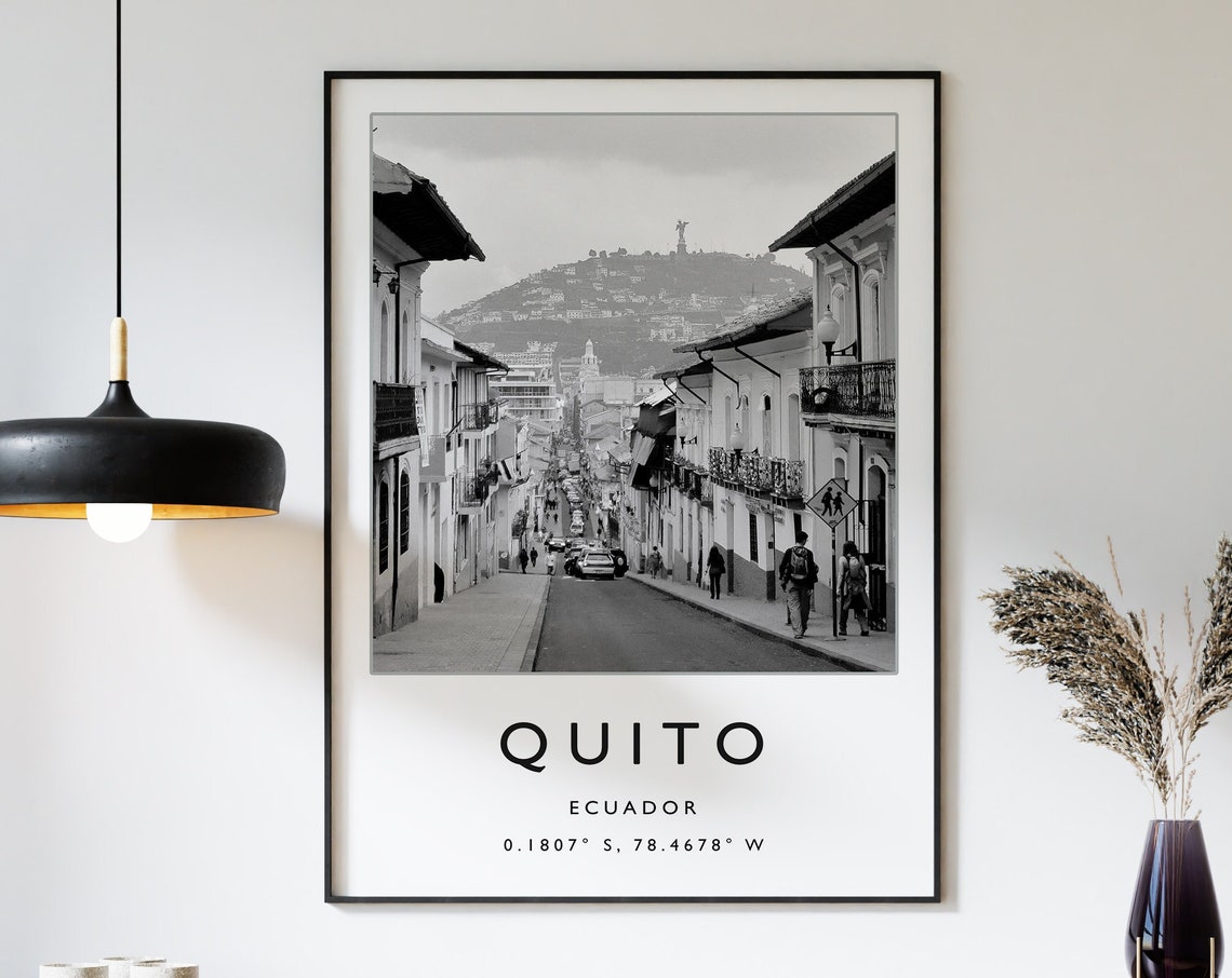 Quito Ecuador Travel Print Quito Travel Poster Ecuador Travel Print South America Travel Poster Travel Gift Black And White Print