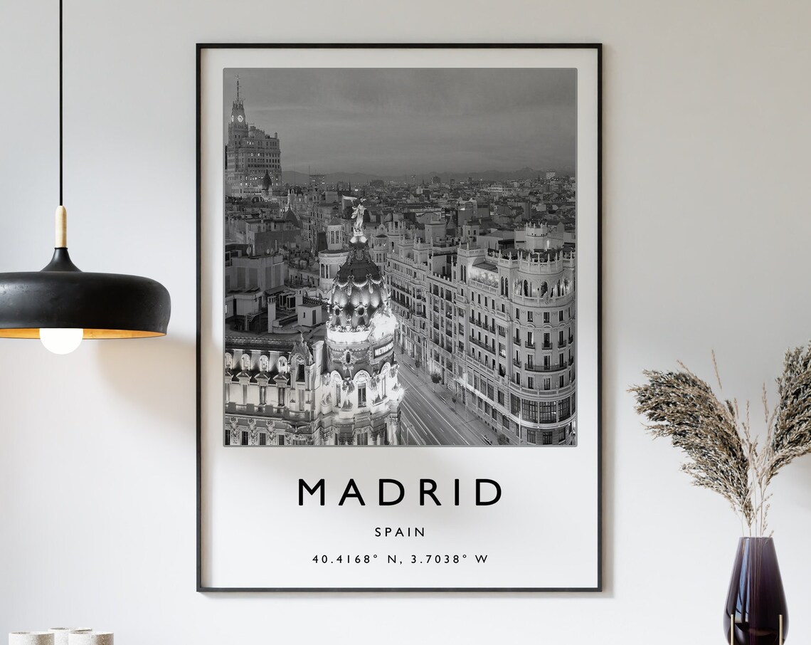 Madrid Minimalist Travel Poster, Spain Wall Art Print