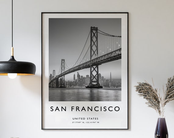 San Francisco Travel Poster, California Travel Art