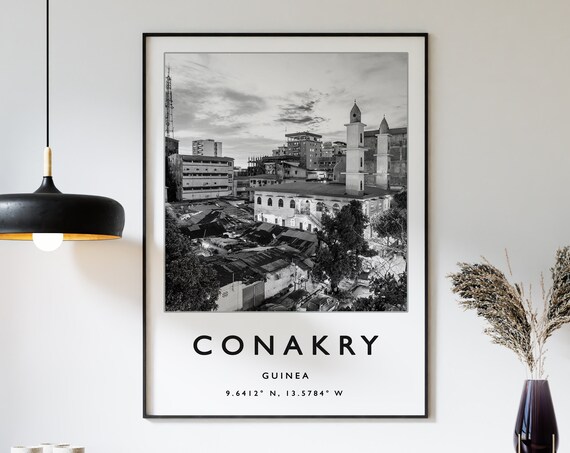 Conakry Travel Print Conakry Travel Poster African Travel Poster Guinea Travel Art Print African Wall Art African Travel Print