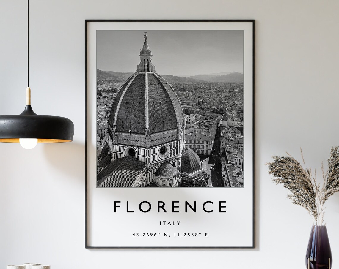 Florence Minimalist Travel Poster, Italy Travel Print