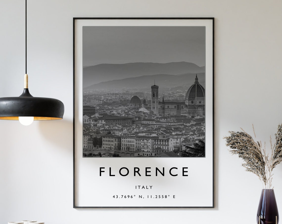 Florence Travel Print Florence Italy Travel Poster Italy Travel Print Travel Art Europe Travel Poster Black And White Gift A2a3a4