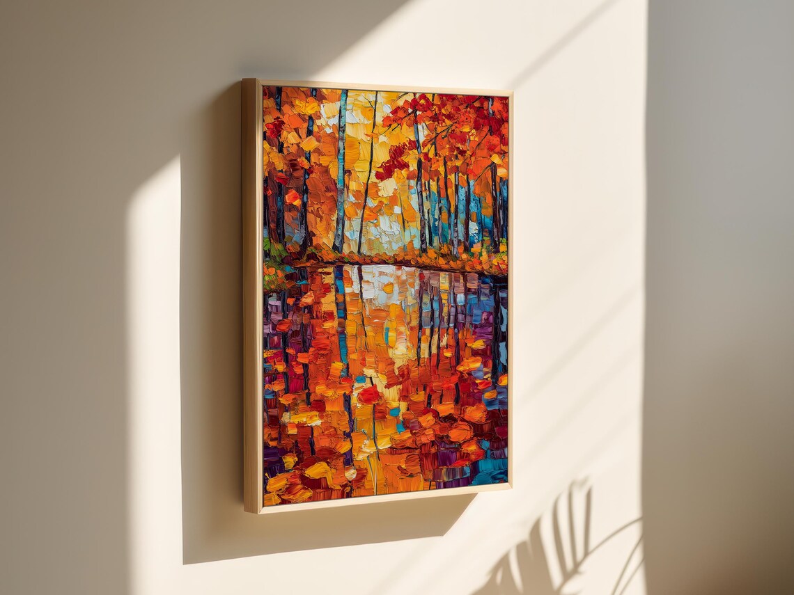 Maple Leaves Painting, Autumn Landscape Art Print - Image 3