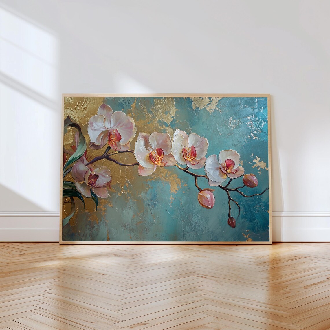 Orchid Oil Painting, Modern Floral Art Print - Image 3
