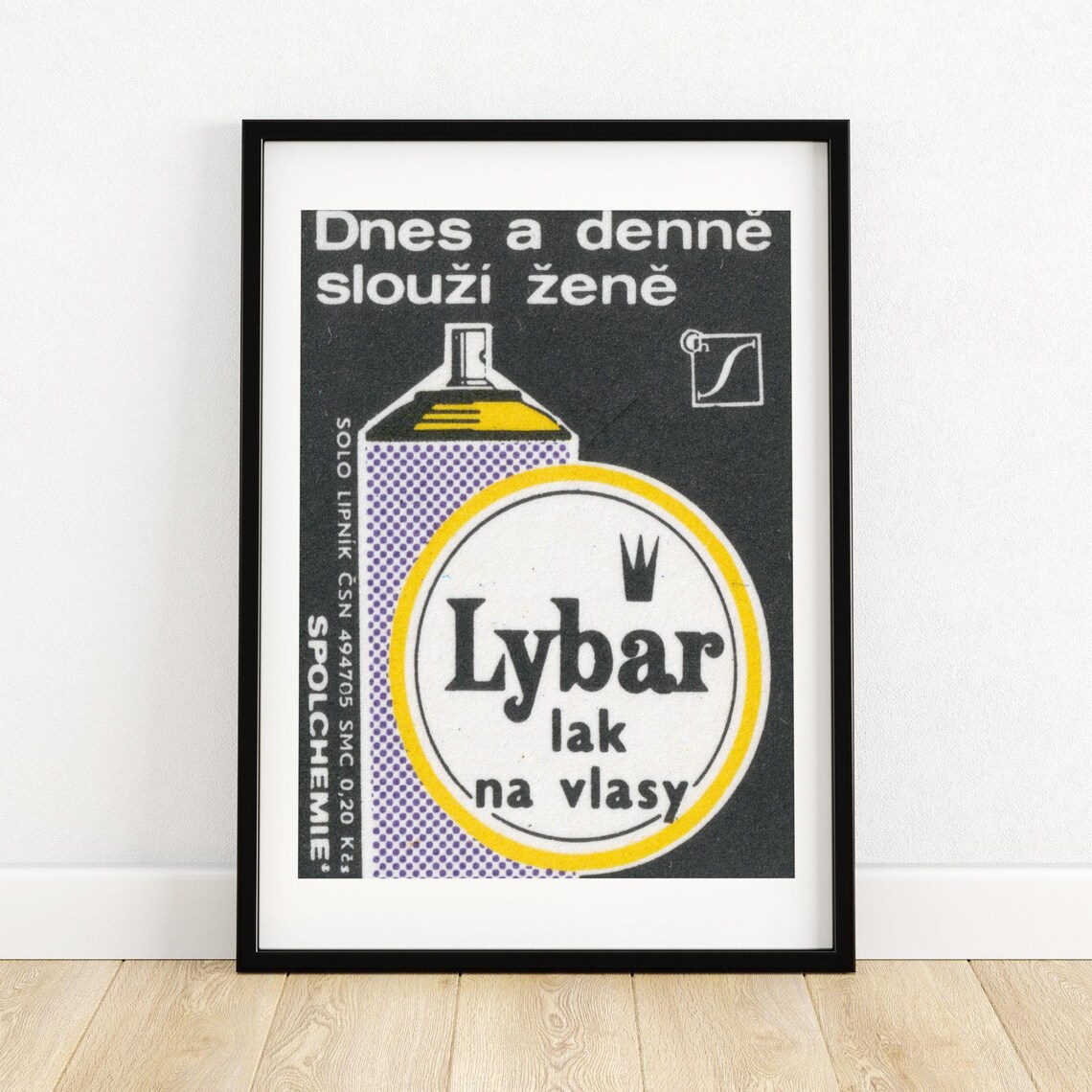 Lybar Hairspray For Women Daily Vintage Matchbox Label Poster