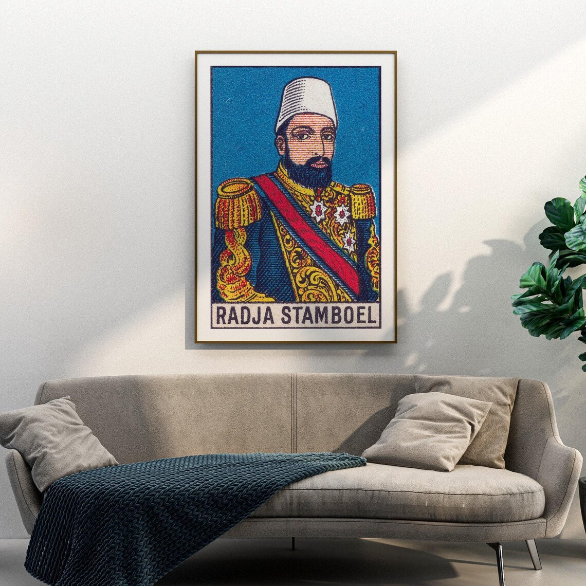 Radja Stamboel Military Officer Fez Vintage Matchbox Art Poster - Image 3