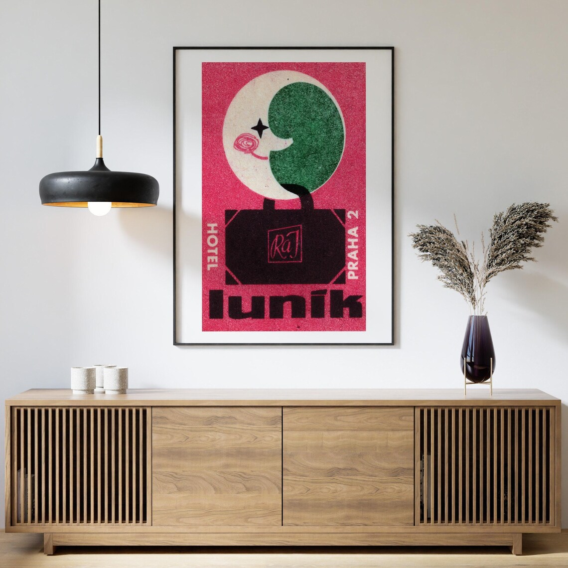 Moon Hotel Matchbox Print, Vintage Eastern Europe - Image 4