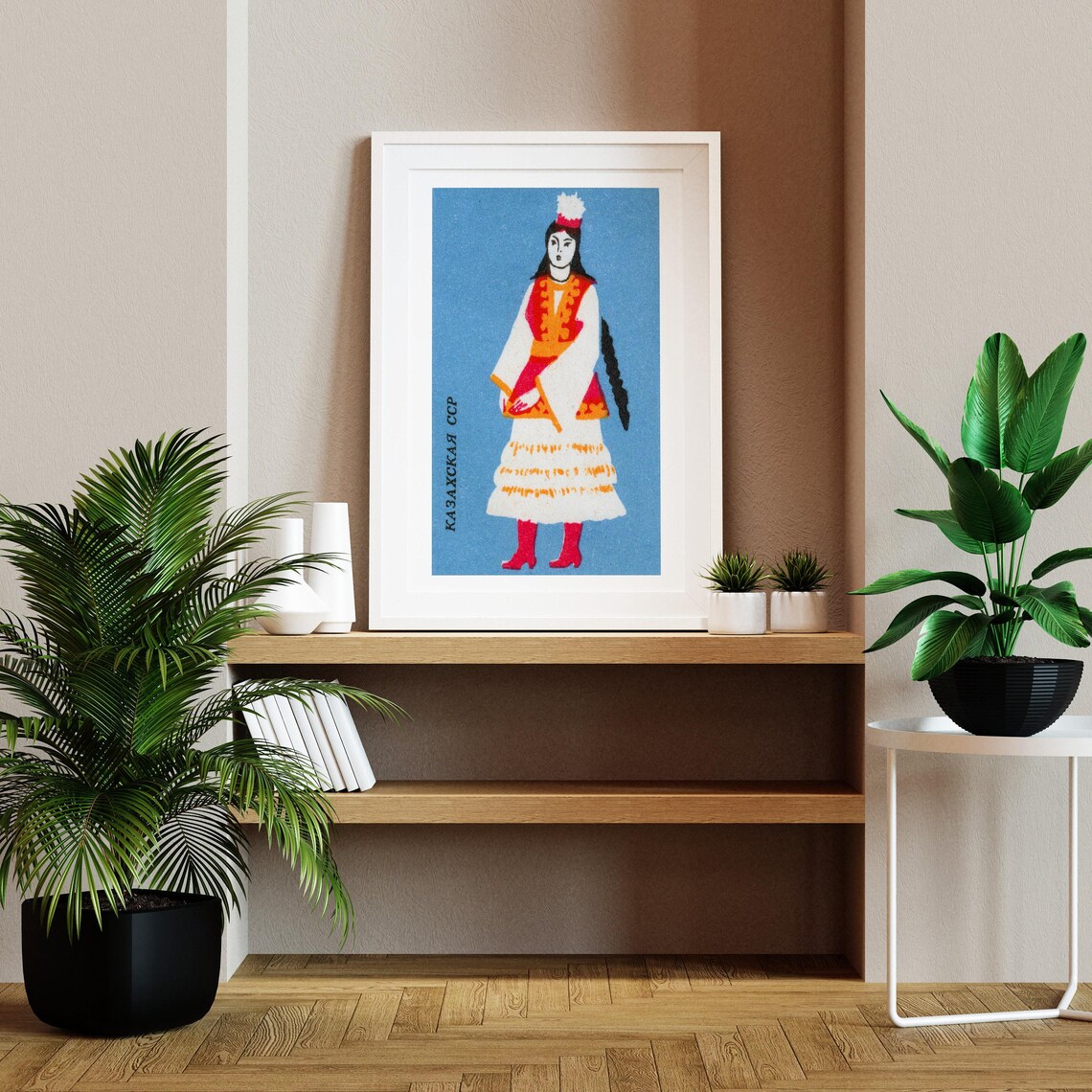 Kazakh Woman Matchbox Vintage Eastern Europe Art Print - Image 2