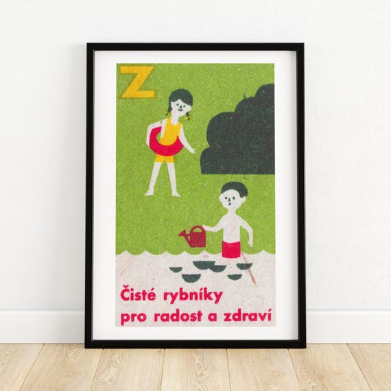 Clean Ponds For Joy And Health Matchbox Print Aesthetic Wall Art Vintage Art Matchbox Wall Poster Vintage Poster Print
