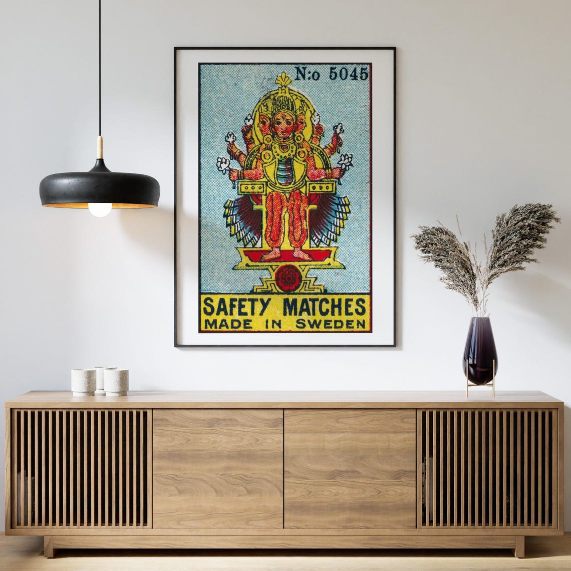 Multi Armed Indian Goddess Swedish Safety Matches Label Poster - Image 4